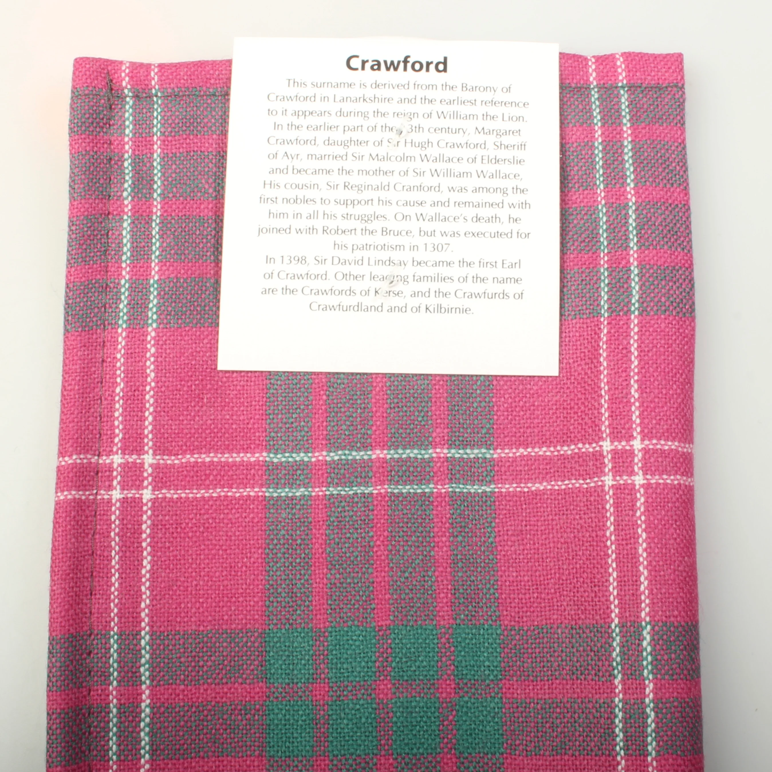 Wool Tartan Pocket Square in Crawford Ancient Tartan - Image 4