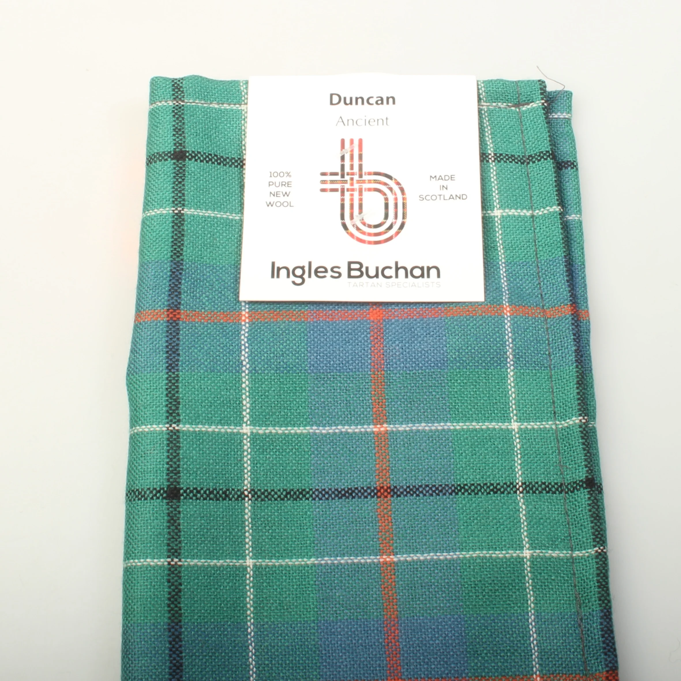 Wool Tartan Pocket Square in Duncan Ancient Tartan - Image 4
