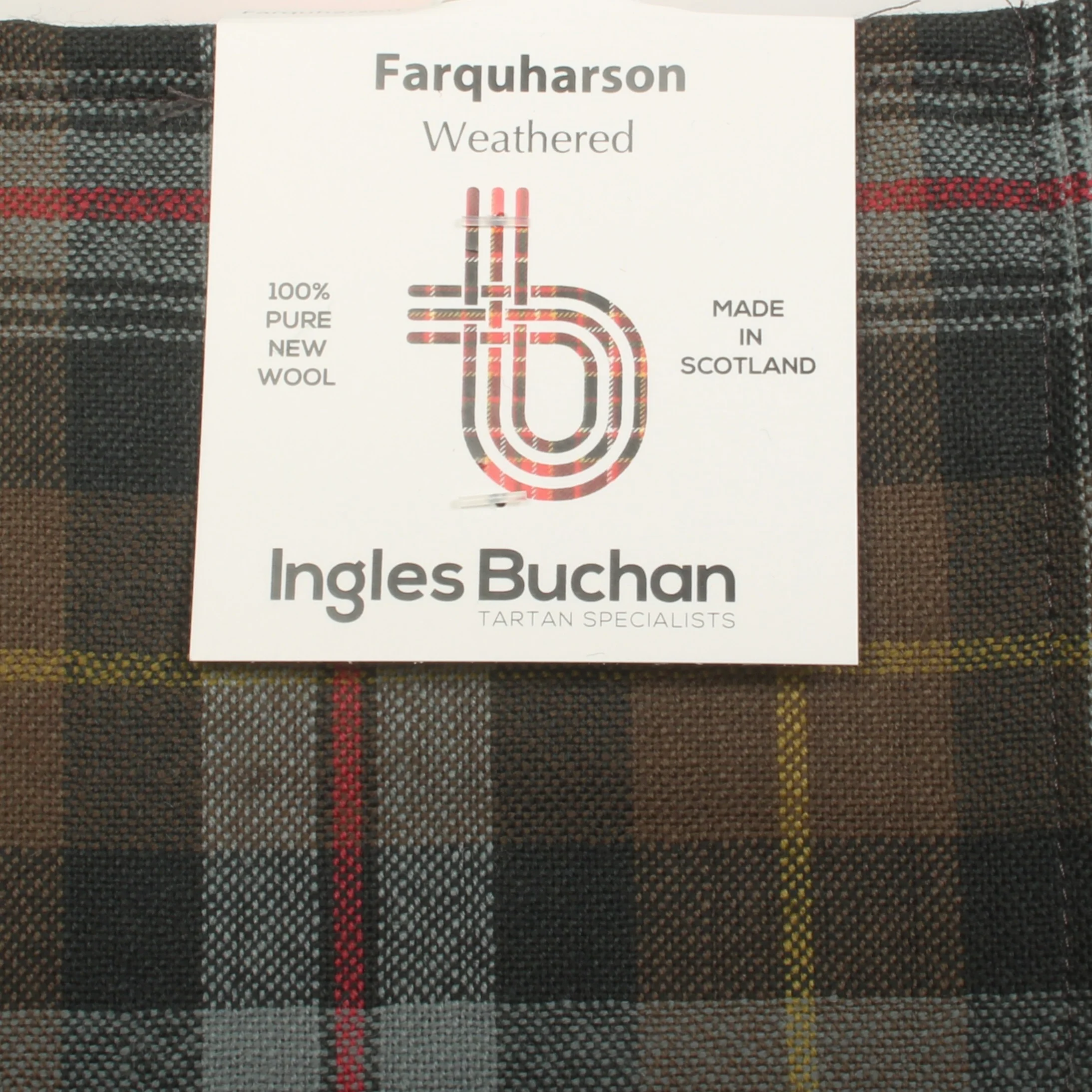 Wool Tartan Pocket Square in Farquharson Weathered Tartan - Image 4