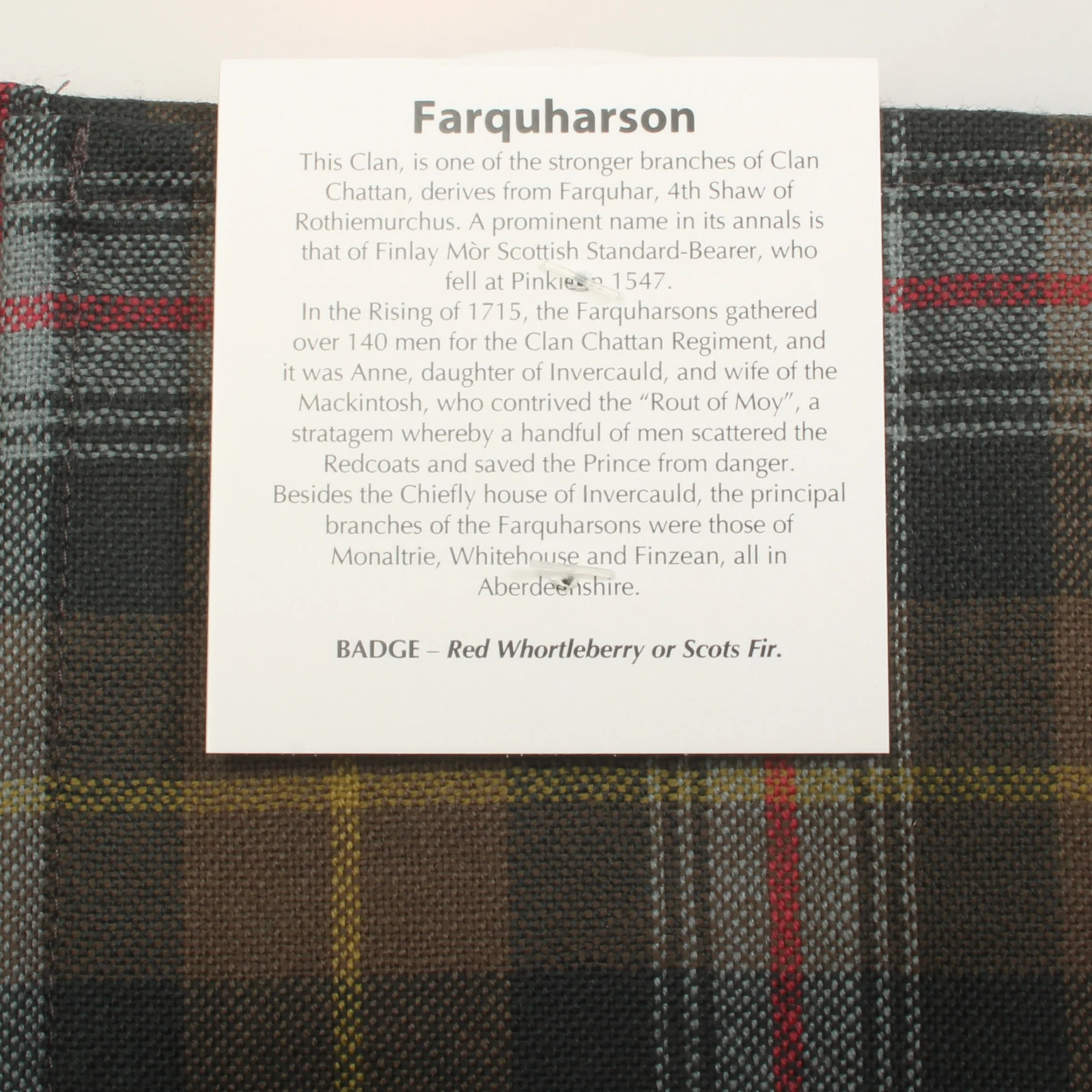 Wool Tartan Pocket Square in Farquharson Weathered Tartan - Image 5