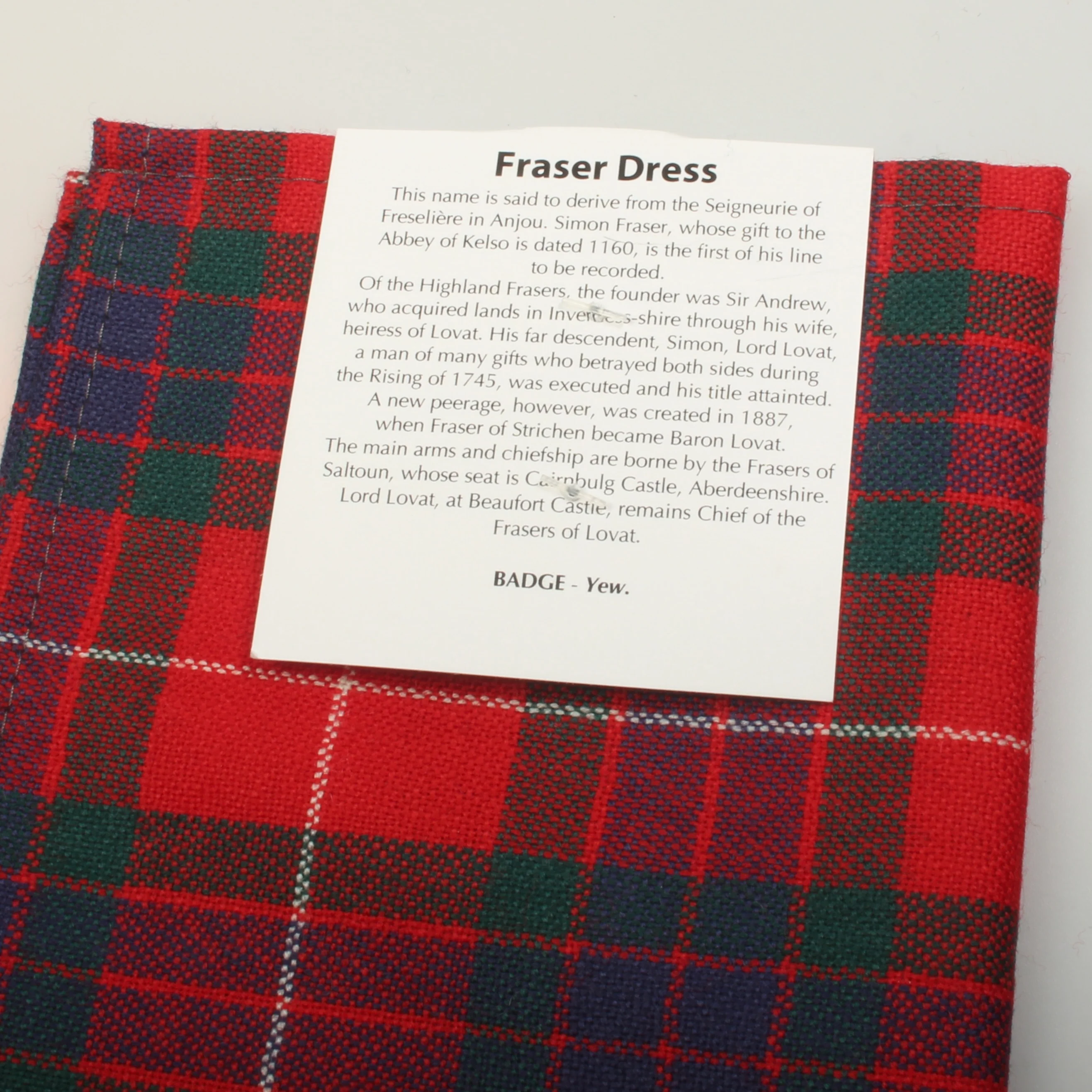 Wool Tartan Pocket Square in Fraser Modern Tartan - Image 3