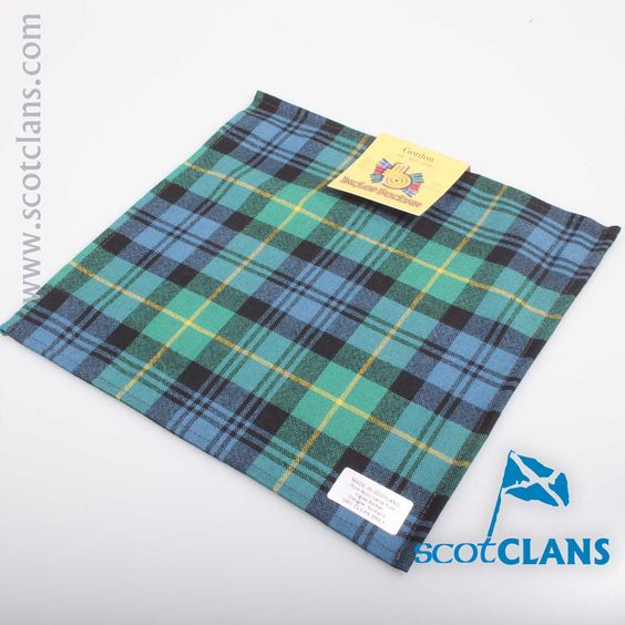Wool Tartan Pocket Square in Gordon Ancient Tartan
