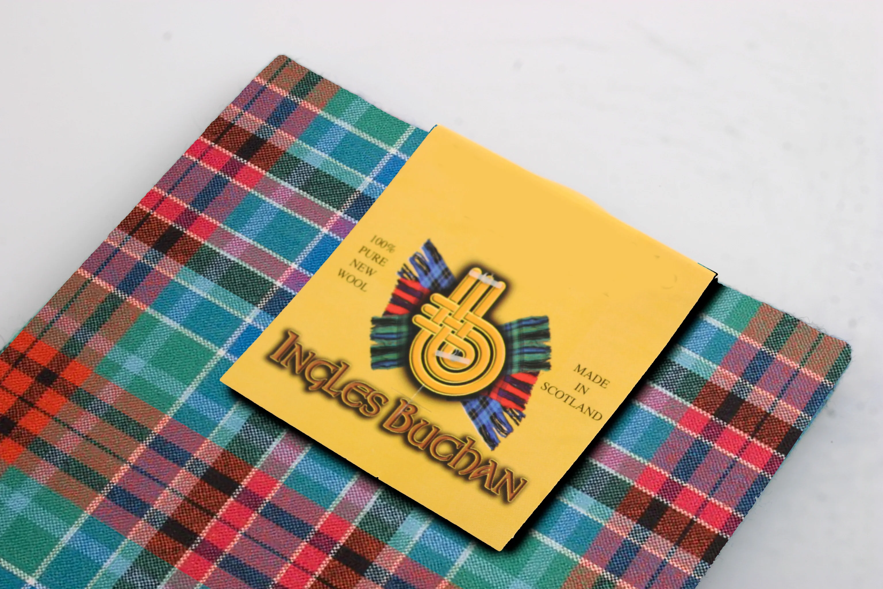 Wool Tartan Pocket Square in Gordon Red Ancient Tartan - Image 3