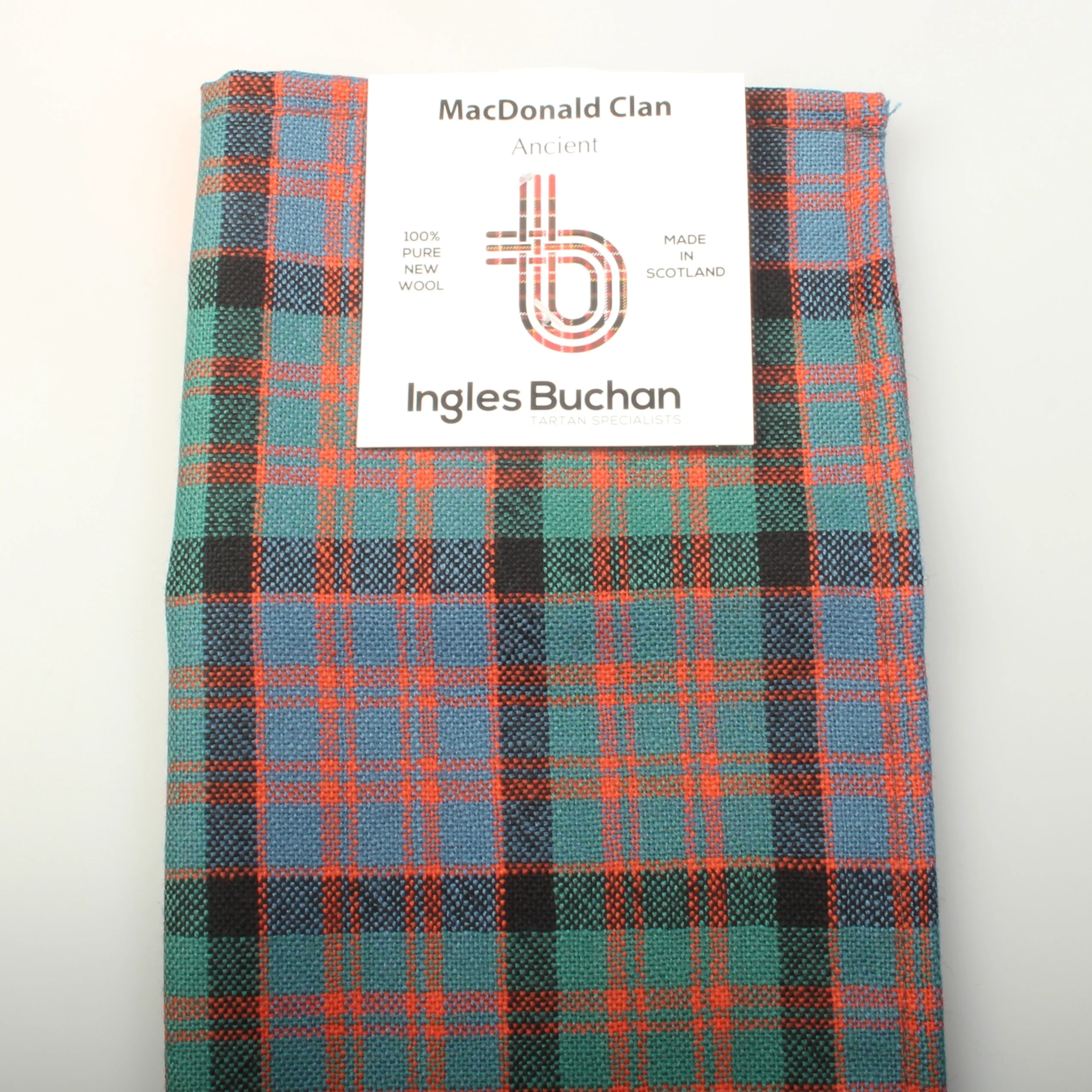 Wool Tartan Pocket Square in MacDonald Ancient Tartan - Image 5