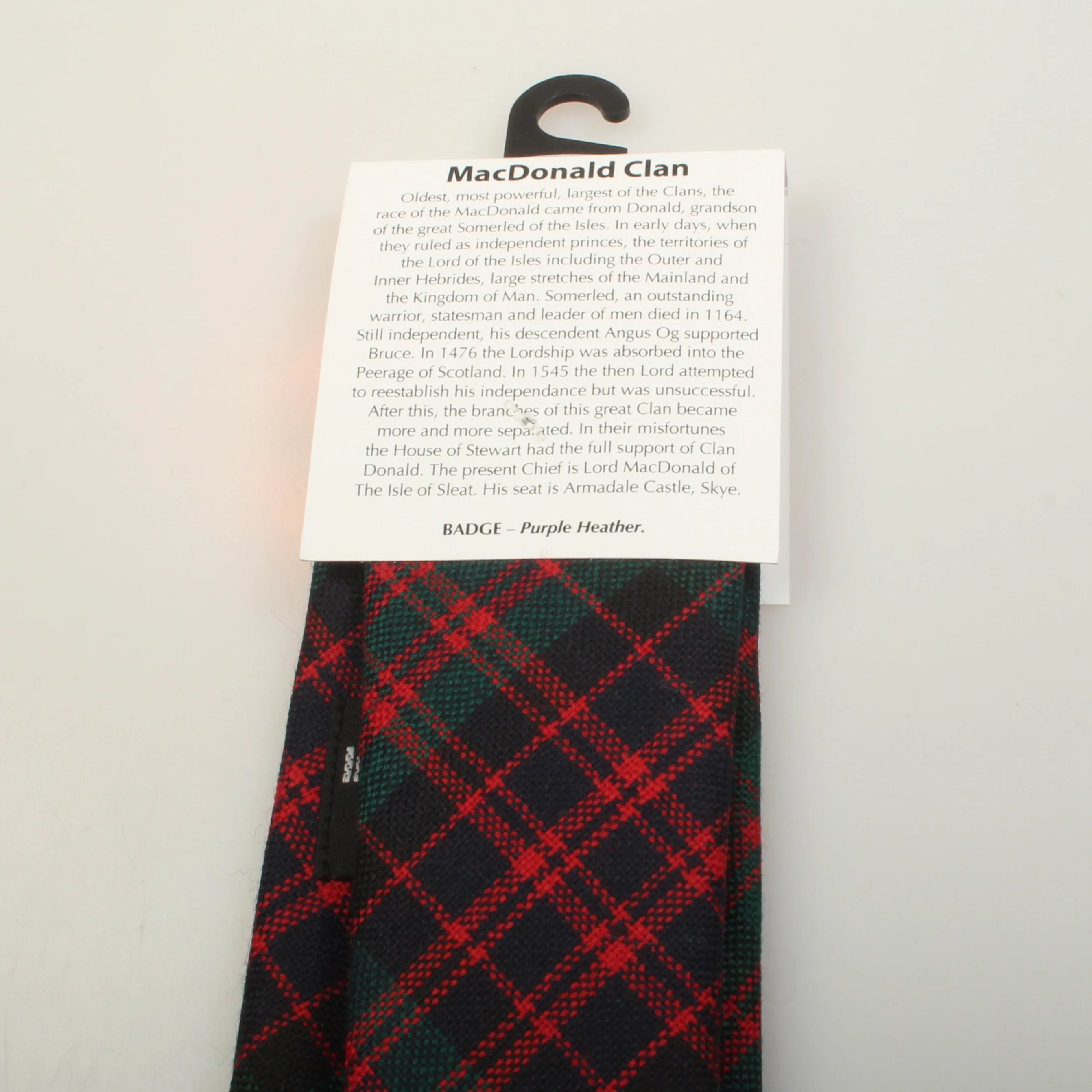 Wool Tartan Pocket Square in MacDonald Modern Tartan - Image 3
