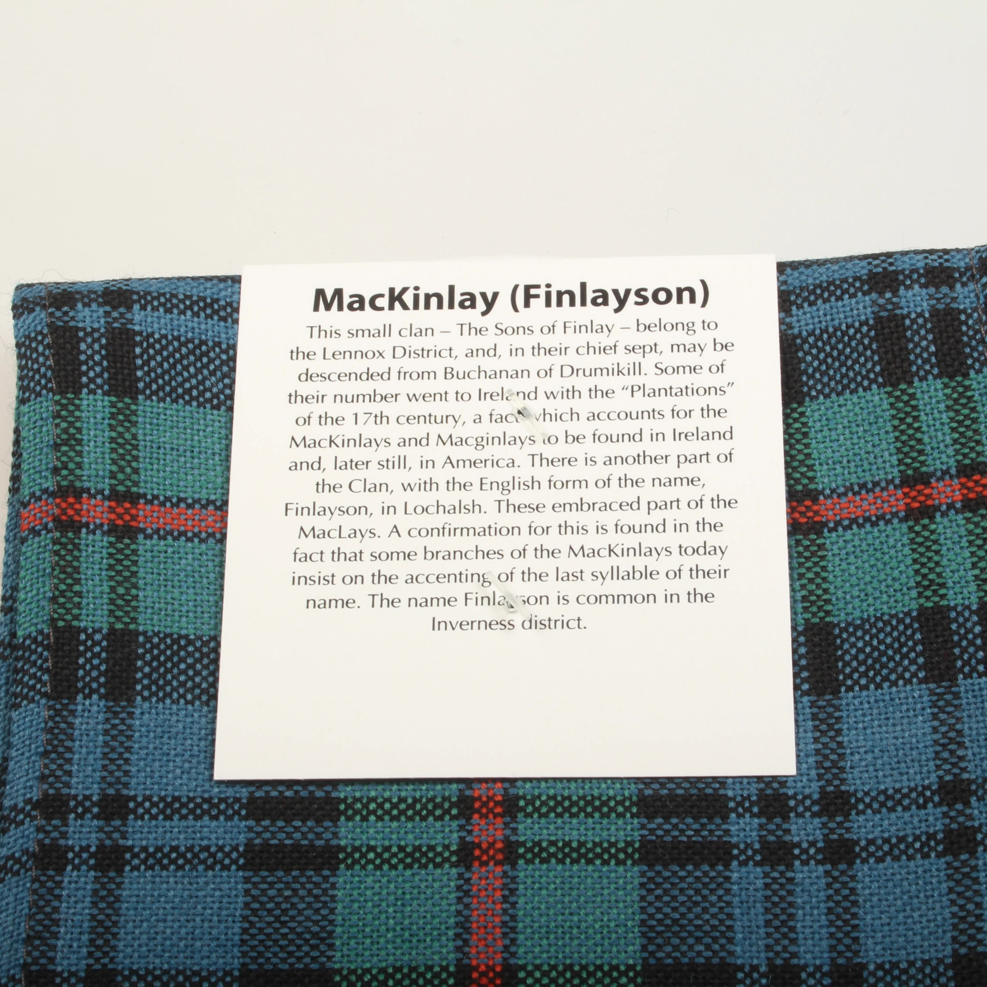 Wool Tartan Pocket Square in MacKinlay Ancient Tartan - Image 2