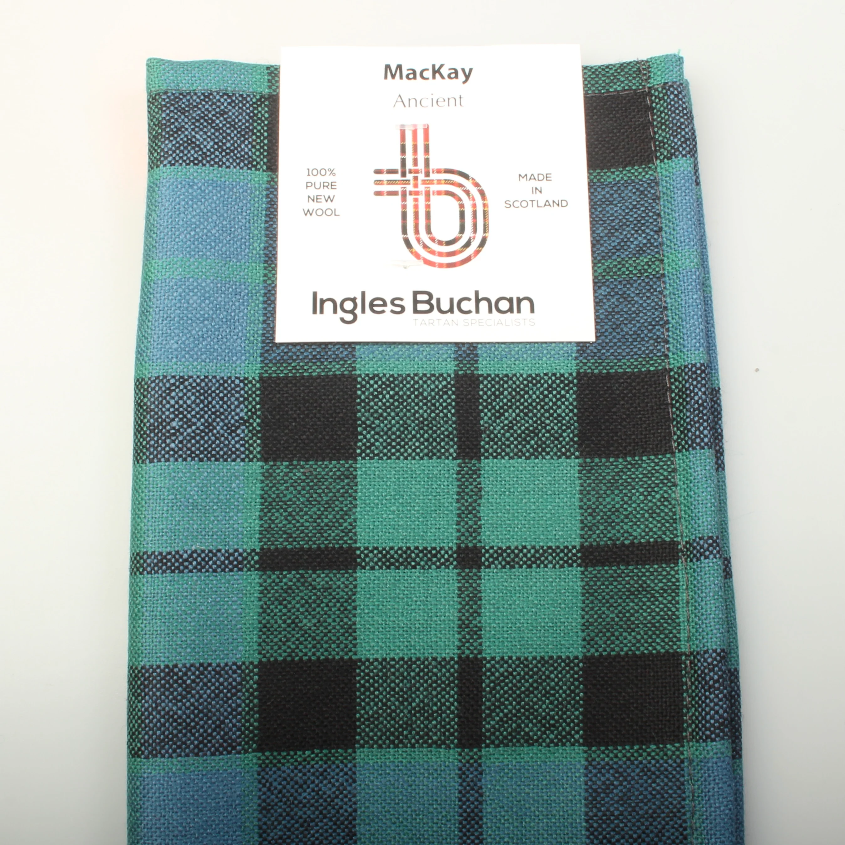 Wool Tartan Pocket Square in MacKay Ancient Tartan - Image 4