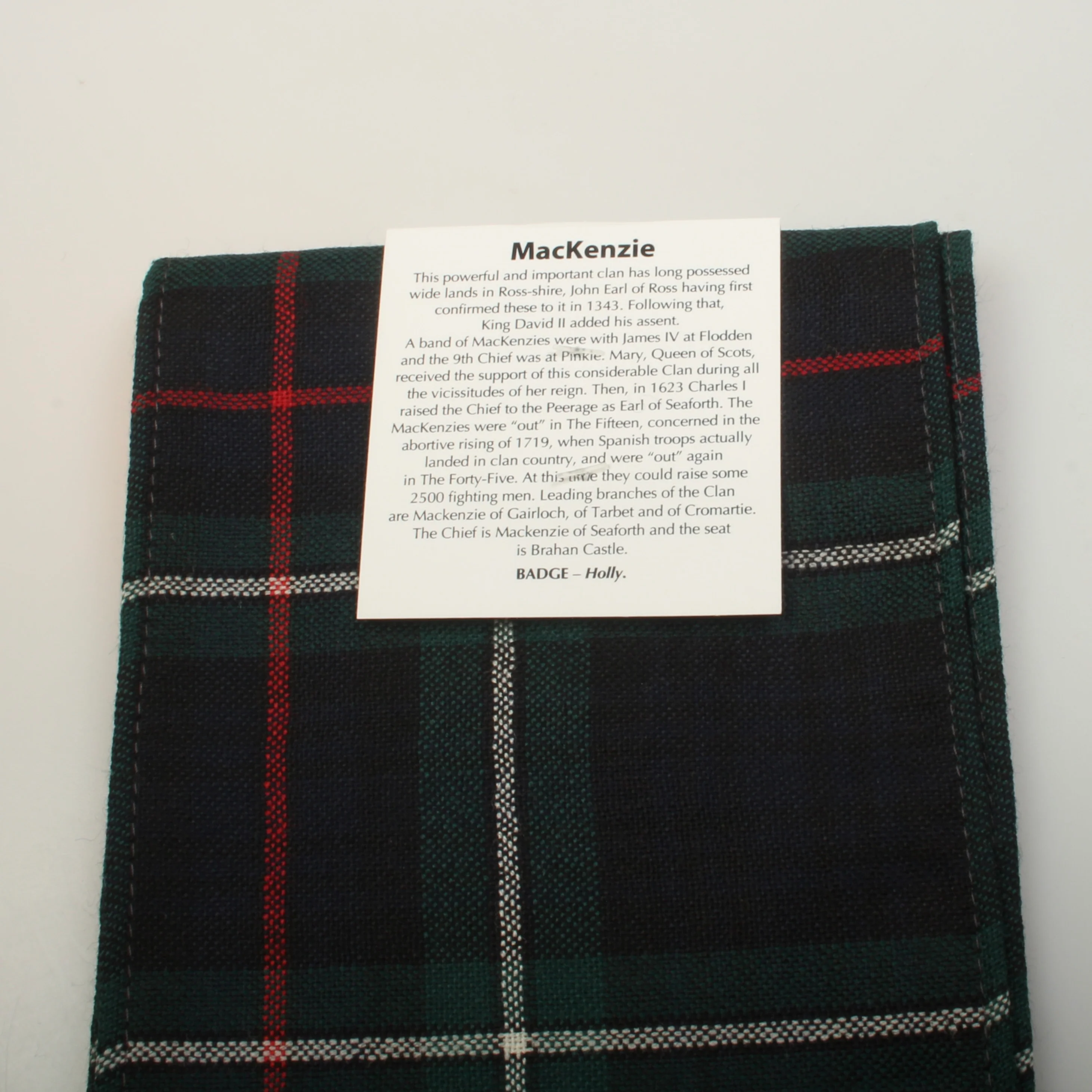 Wool Tartan Pocket Square in MacKenzie Modern Tartan - Image 2