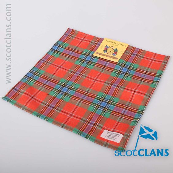 Wool Tartan Pocket Square in MacLean Ancient Tartan