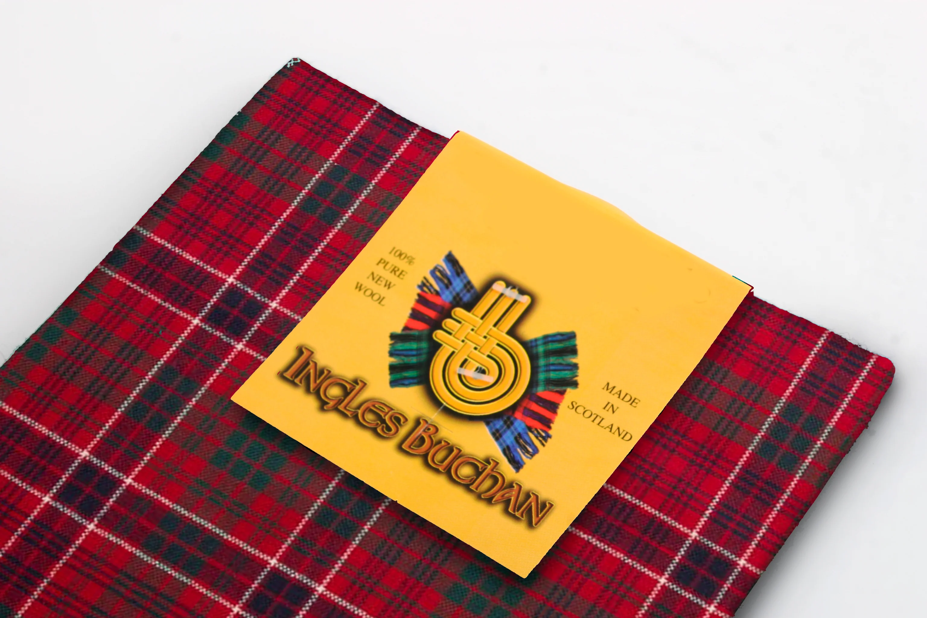 Wool Tartan Pocket Square in MacRae Modern Tartan - Image 2