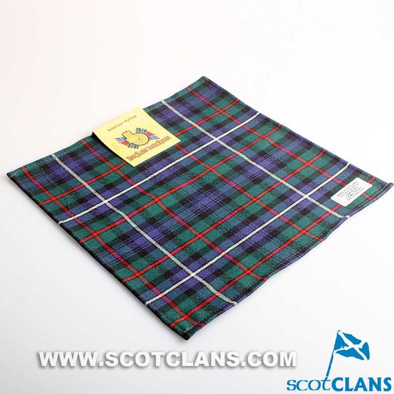 Wool Tartan Pocket Square in Robertson Hunting Modern Tartan