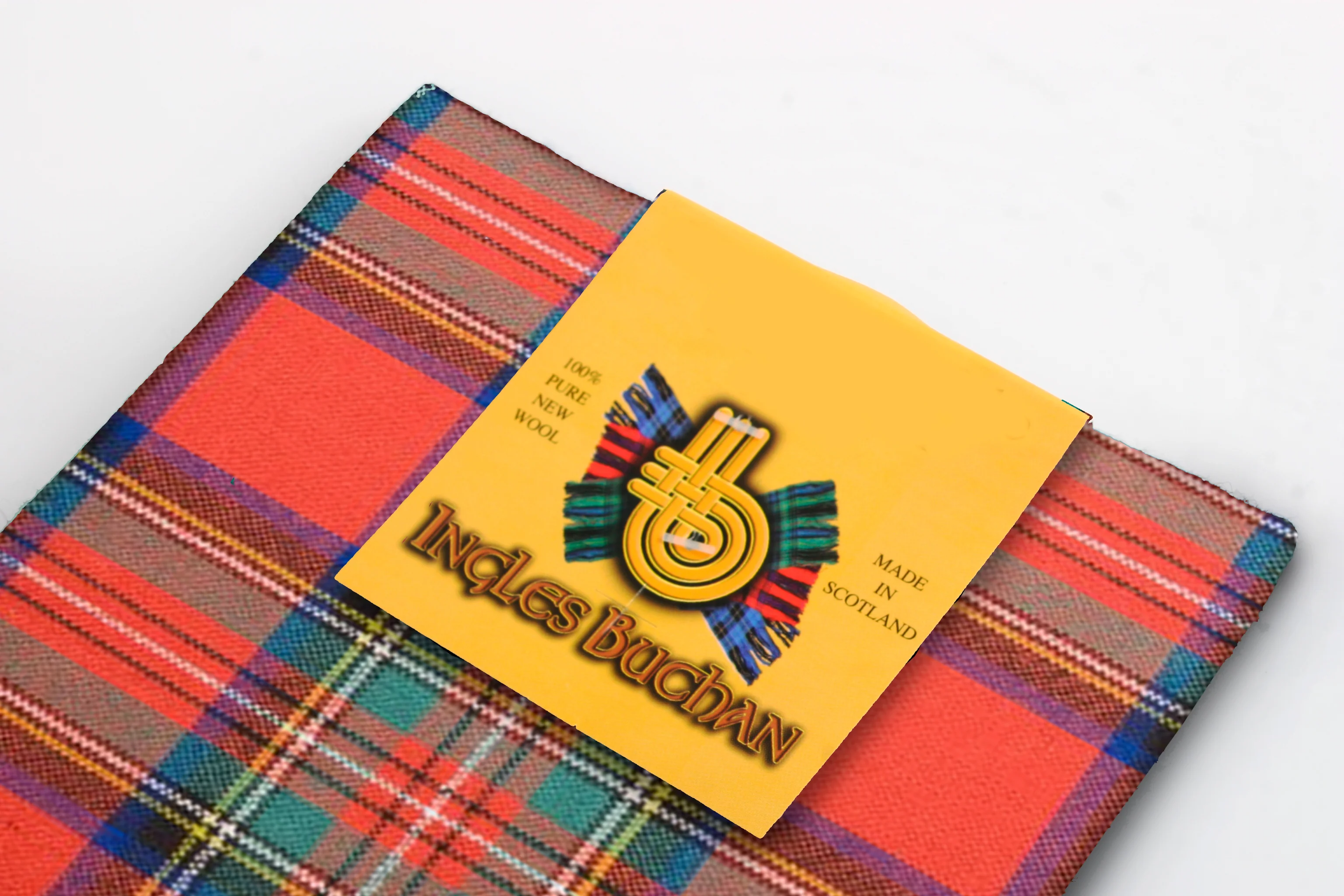 Wool Tartan Pocket Square in Royal Stewart Ancient Tartan