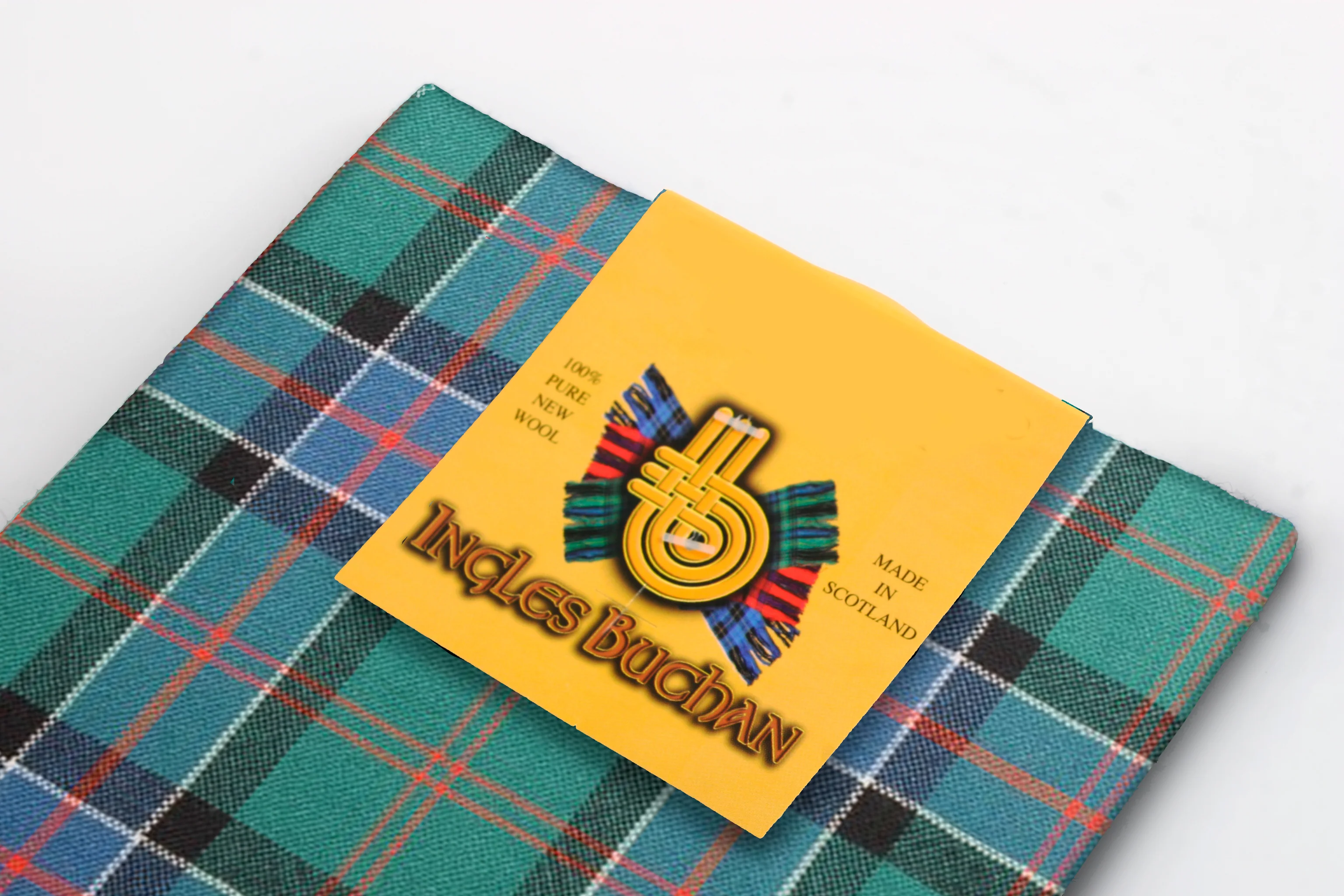 Wool Tartan Pocket Square in Sinclair Hunting Ancient Tartan - Image 2