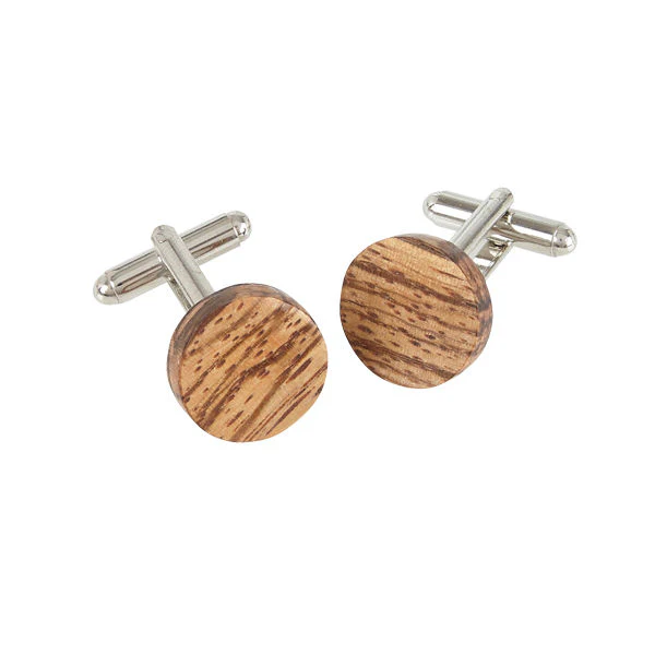 Zebrano Wood Cufflinks - Choose Your Shape
